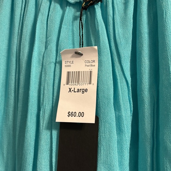 Turquoise Peasant Full Skirt Dress - Picture 4 of 4